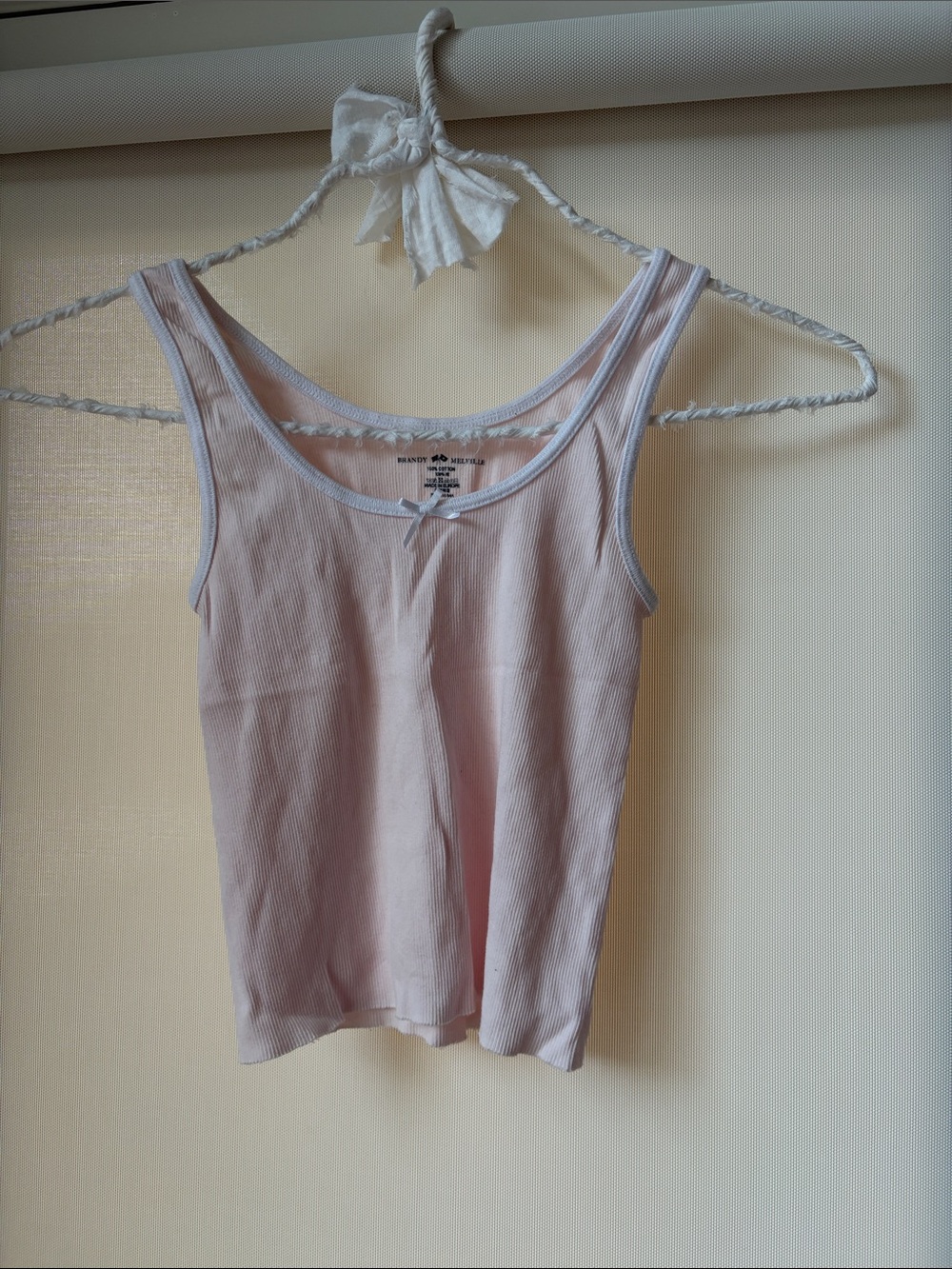 Brandy Melville Ribbed Tank Top - Pale Pink